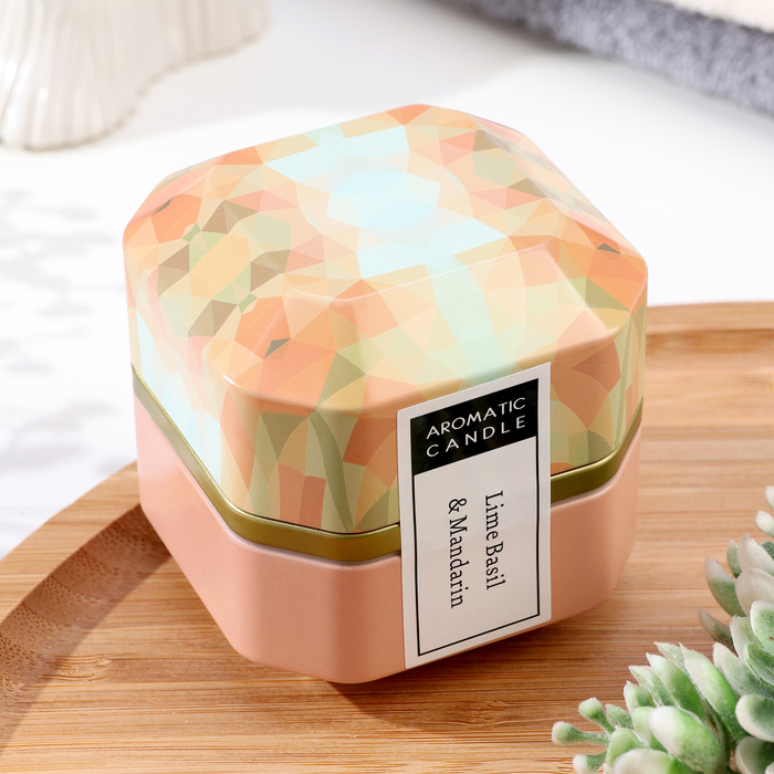 Ароматическая свеча в банке Aromatic Candle лимон, базилик и мандарин, малая