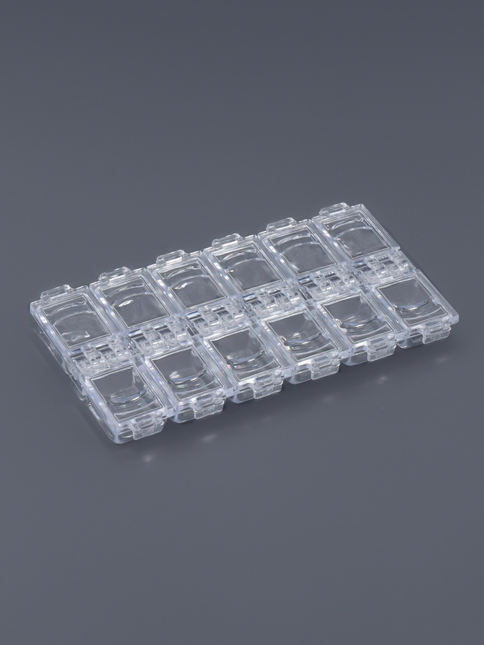 Органайзер для хранения мелочей, 12 ячеек, 13.2×7.5×1.5 см, прозрачный