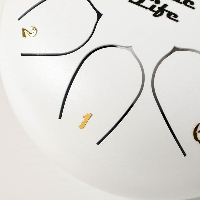 Глюкофон - музыкальный инструмент, белый, 8 лепестков, 15×9 см