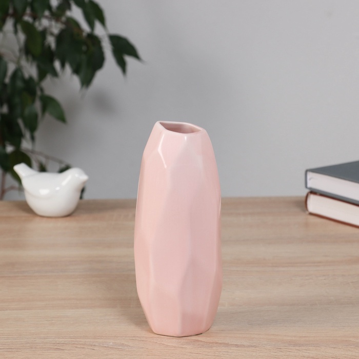 Ваза «Авиталь галант», 17×6.5 см, керамика, розовая