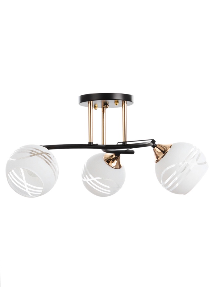 Люстра «Аделла» 3хЕ27 40 Вт чёрно-золотой 60×60×26 см BayerLux