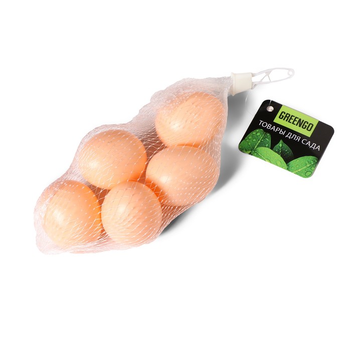 Яйцо искусственное подкладное, для кур, 4×6 см, 1 шт., коричневое, Greengo