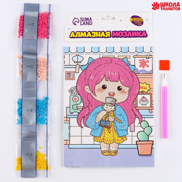 Алмазная вышивка «Ичиго», 13.7×18.3 см, картон, с частичным заполнением