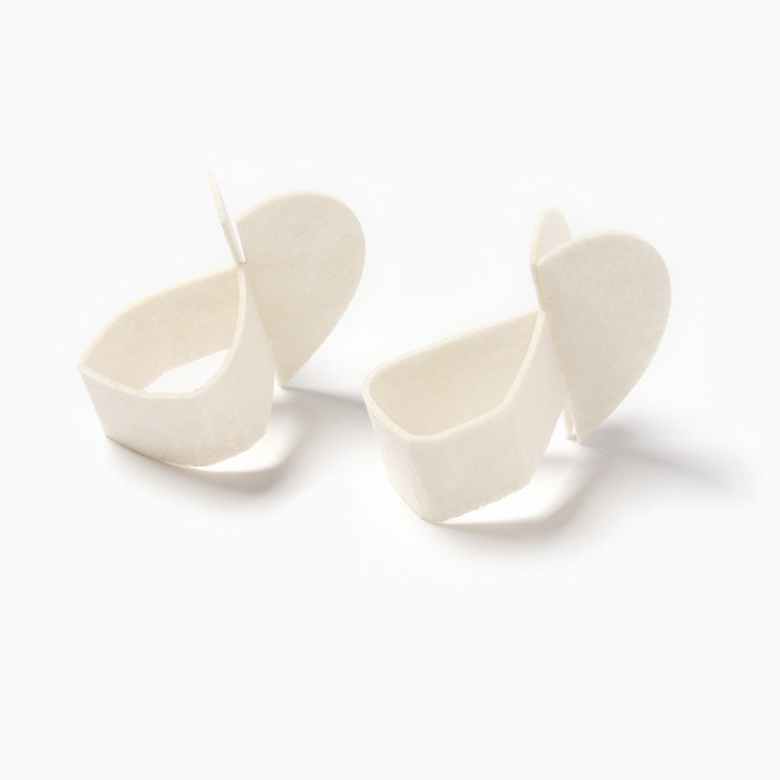 Набор декоративных колец для салфеток «Сердечки» 2 шт., d=5 см, 100% п/э, фетр