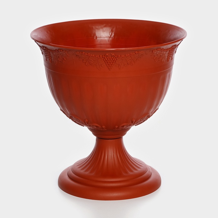 Вазон для цветов «Ангара», 8 л, d=31 см, h=21 см, пластик, терракотовый