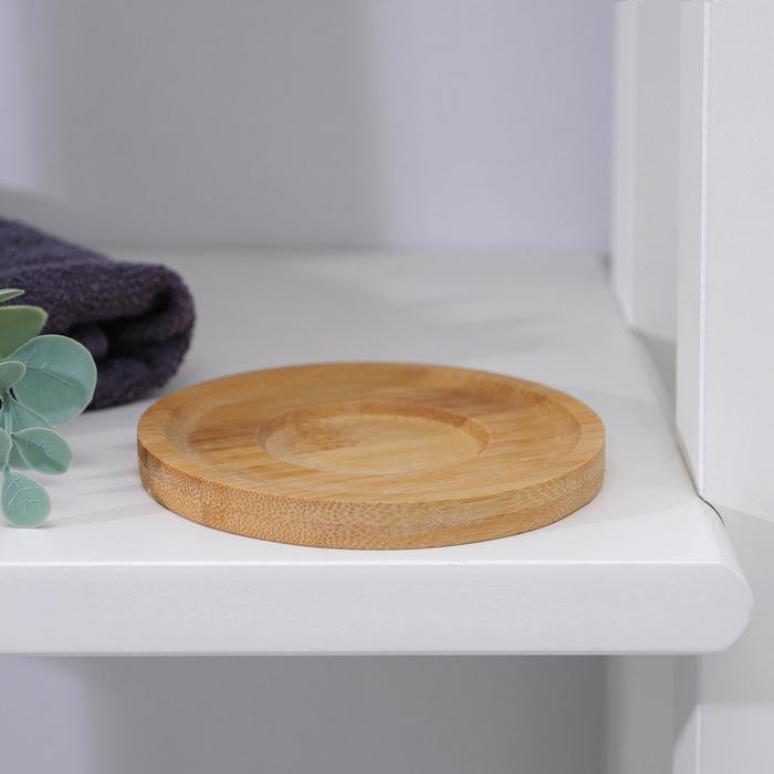 Мыльница бамбуковая, 0.9×9.5×9.5 см