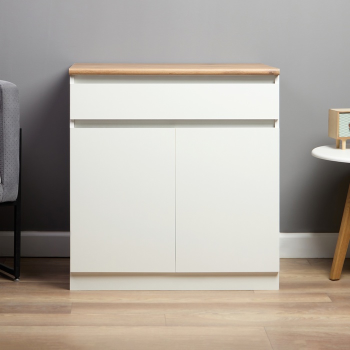 Шкаф напольный «Зара», 1 ящик, 2 двери, 800×600×850 мм, цвет белый