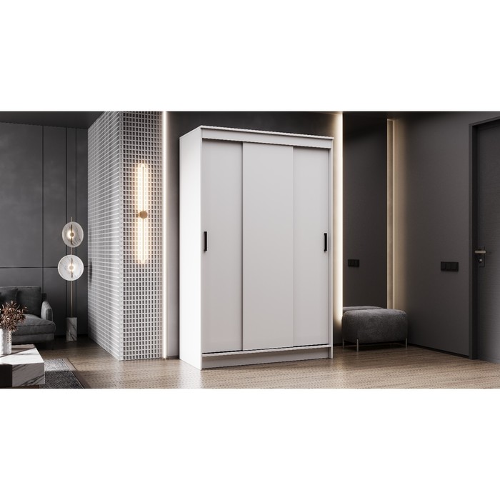 Шкаф – купе «Бруно 1», 1310×500×2000 мм, цвет белый гладкий