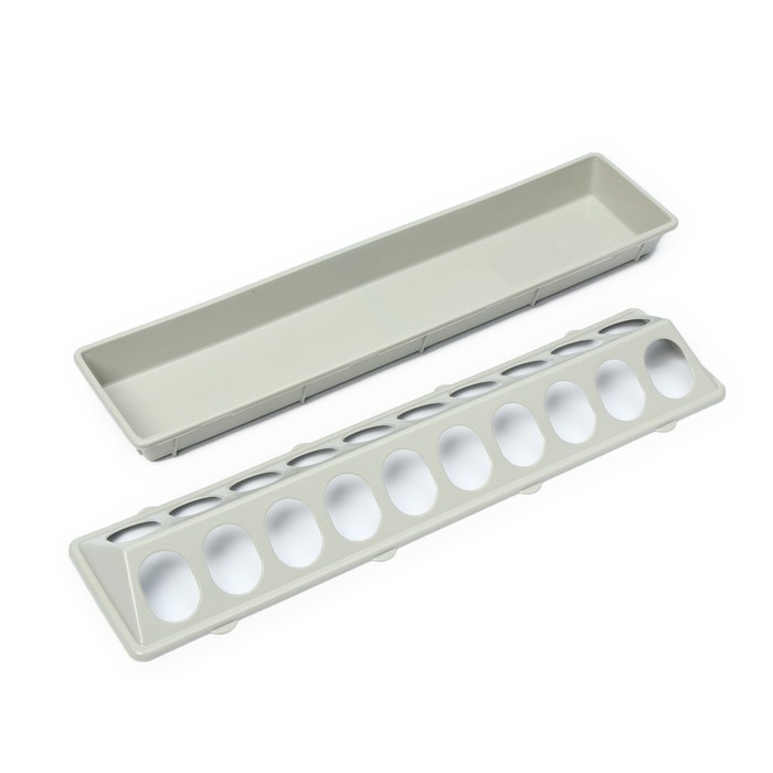 Кормушка - поилка для перепелов, 20 ячеек, лотковая, пластик, цвет МИКС