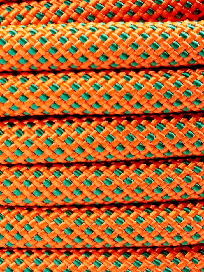 Веревка страховочно-спасательная Climb 48 прядная, зелено-оранжевая, d=10 мм, 50 м