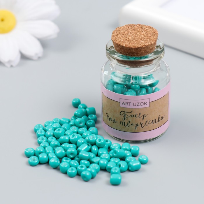 Бисер круглый 6/0 в бутылочке «Хвойно-зелёный», 20 г