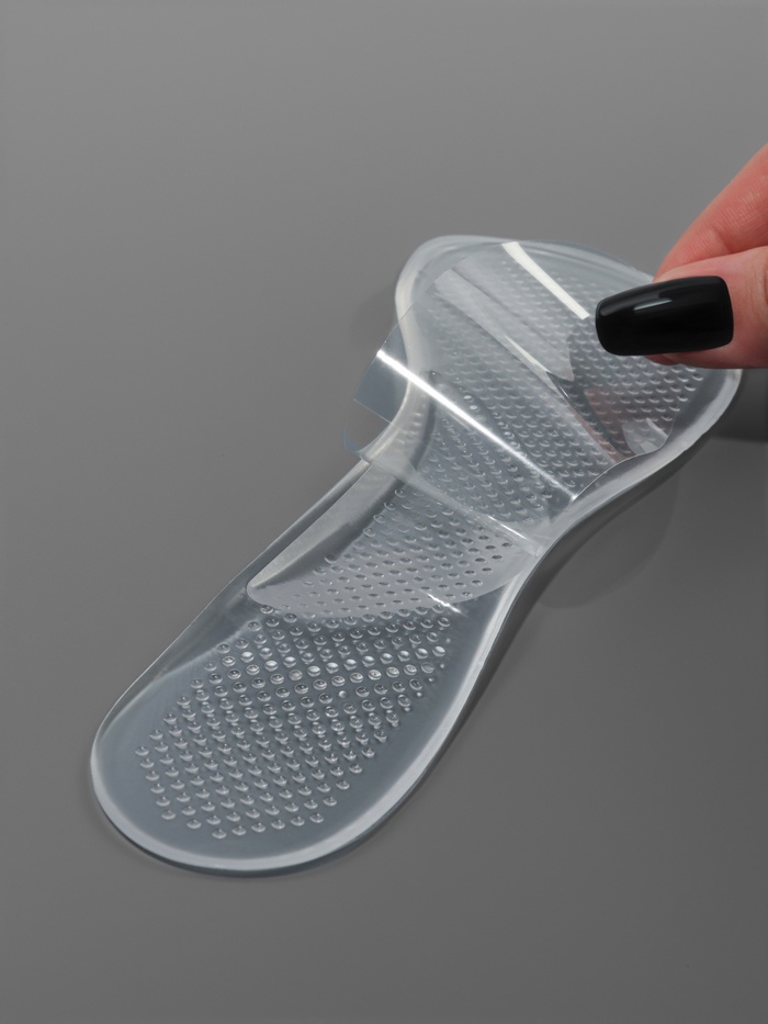 Полустельки для обуви, с супинатором, массажные, силиконовые, 19×6.7 см, пара, прозрачные