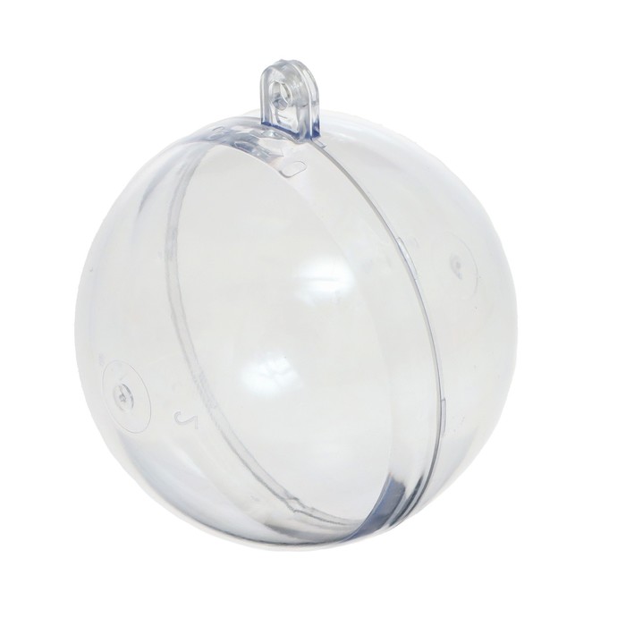 Ёлочный шар заготовка, прозрачный, подвеска, раздельные части, диаметр 6 см