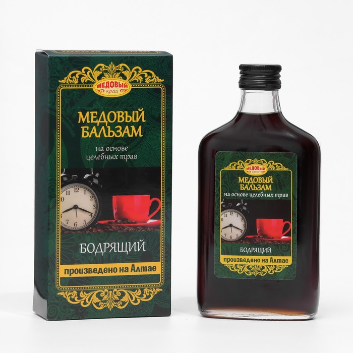 Безалкогольный алтайский медовый бальзам на травах «Бодрящий», стекло, 250 мл