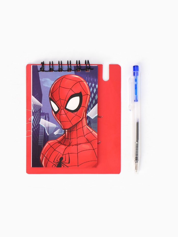 Блокнот А7 и мини ручка, Человек паук