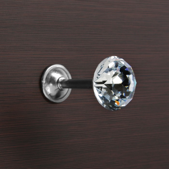 Держатель для штор «ТУНДРА» Kd=001, однорожковый, цвет хром, набор 2 шт.