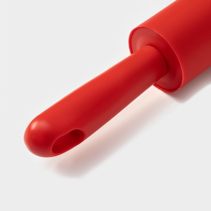 Скалка Доляна «Каппадокия», 43×5 см, рабочая часть 19.5 см, красная