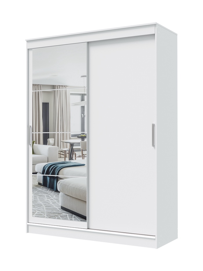 Шкаф - купе «ГРАНД 1», с зеркалом, 1600×615×2200 мм, цвет белый гладкий корпус