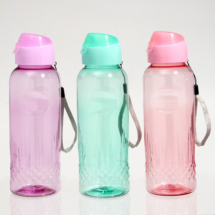 Бутылка для воды «Лагуна», 650 мл, 4.7×22.5×7 см, цвет МИКС