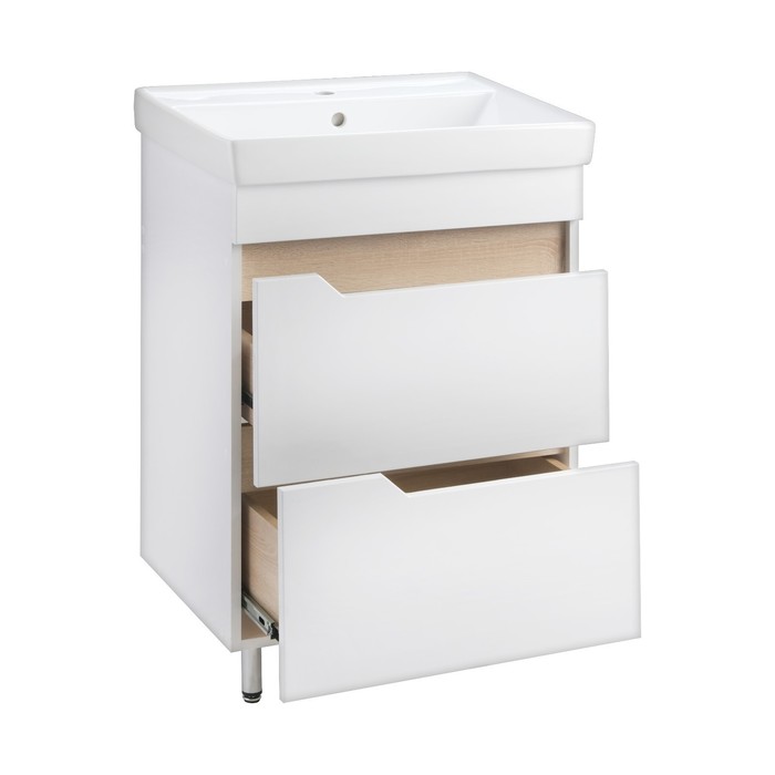 Комплект мебели для ванной: тумба «Анталия 60 – 2», раковина «Миранда 60», 463×610×820 мм, цвет белый