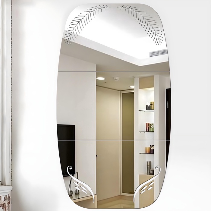 Зеркало настенное «Листья», на клеевой основе, акриловое, 60×30 см