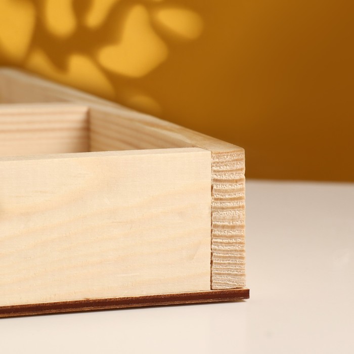 Кашпо для цветов, 25×25×4 см, деревянное, 5 отсеков