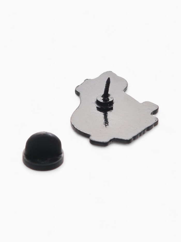 Значок «Капибара не волнуйся», оранжевый в чёрном металле