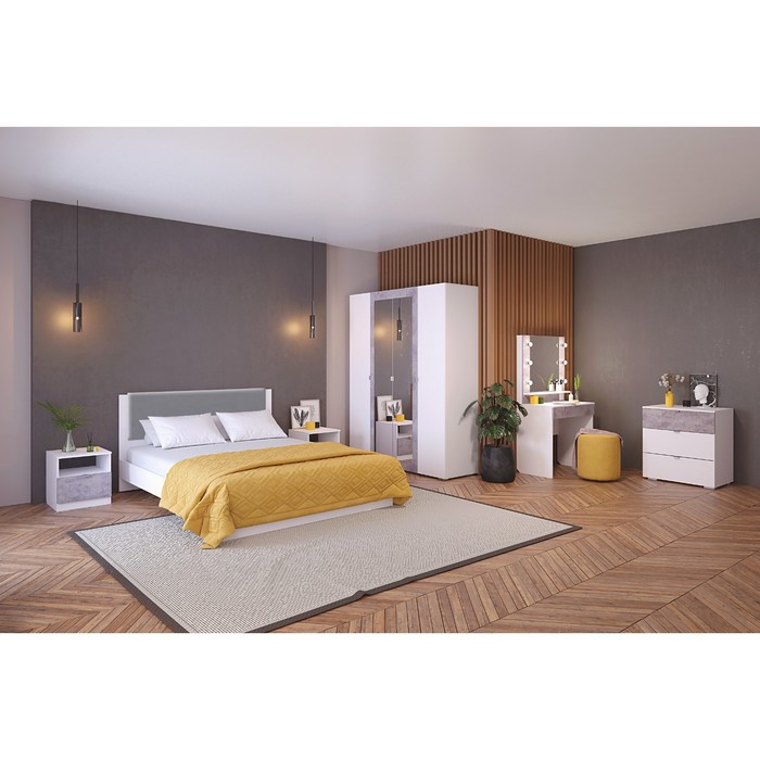 Стол туалетный «Акцент 12», с подсветкой, 800×476×1500 мм, цвет белое сияние/цемент светлый