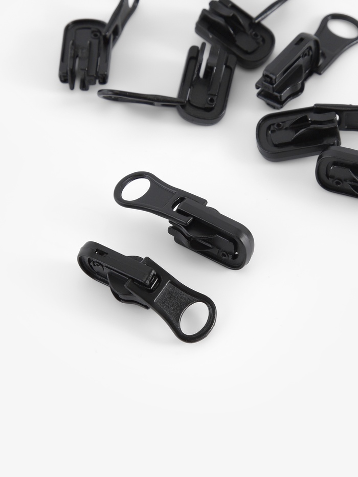 Бегунок автоматический для водонепроницаемой молнии «Спираль», реверсивный, №7, 10 шт., чёрный