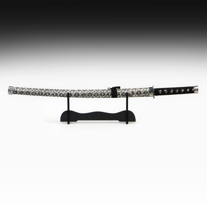 Макет оружия «Сувенирная катана. Премиум», на подставке, серые ножны под змеиную кожу, 89 см