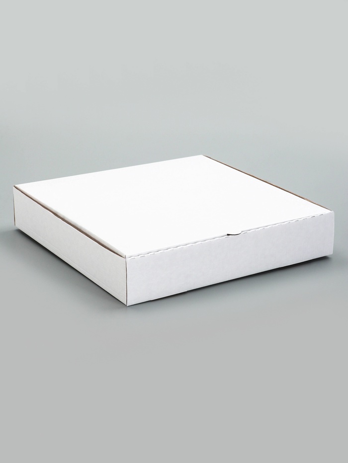 Коробка для пиццы, белая, 32×32×6 см