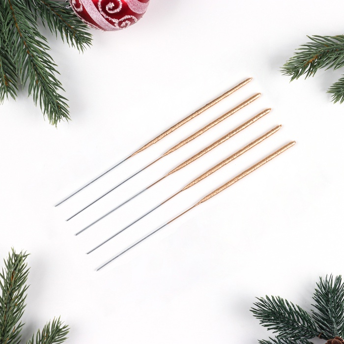 Бенгальские огни золотые «Салют», 5 шт., 17 см, горение 30 сек.