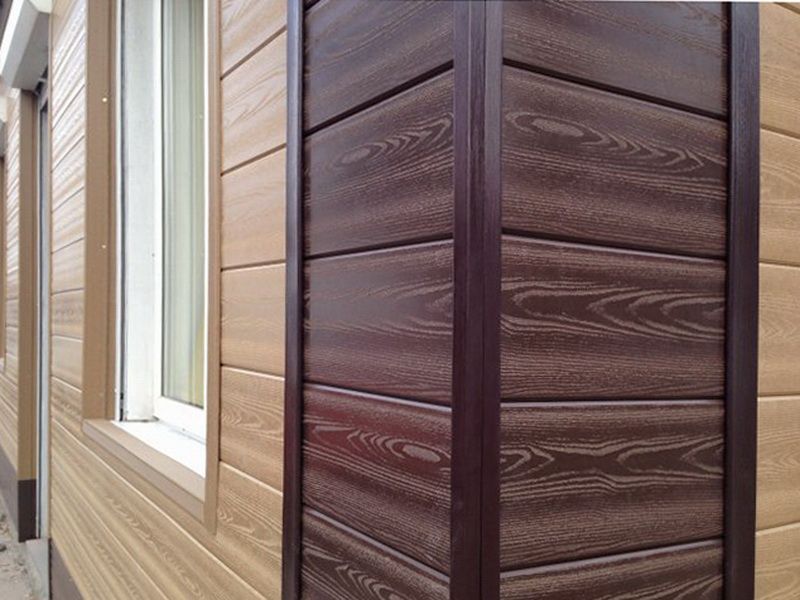 Стартовый профиль ДПК венге +алюминий 40*24*3000мм для фасадной панели