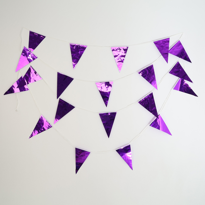 Гирлянда «Флажки», 20 флажков, 10 метров, индиго