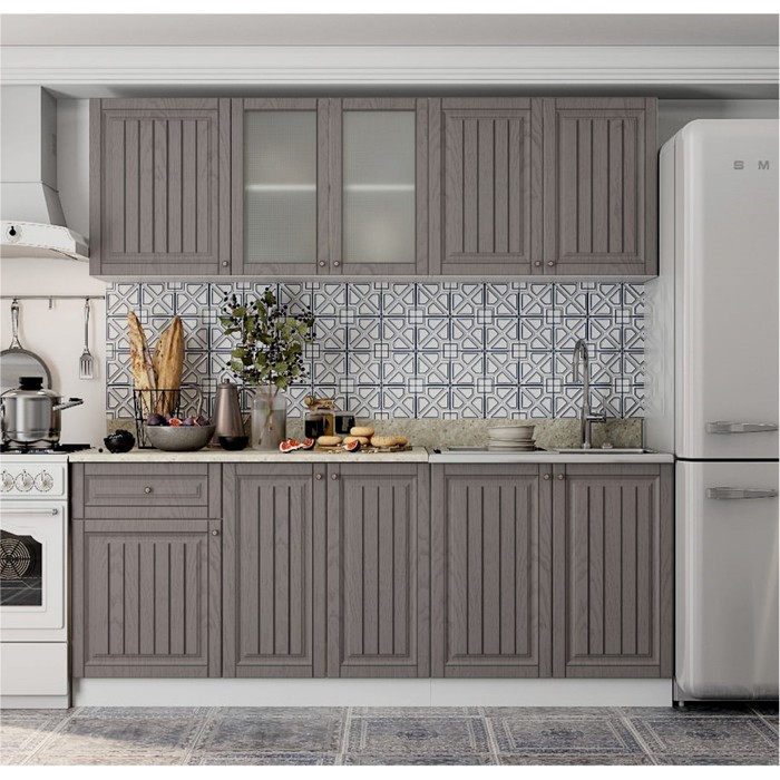 Кухня прямая «Хозяюшка», со столешницей, 1500×600 мм, цвет трюфель