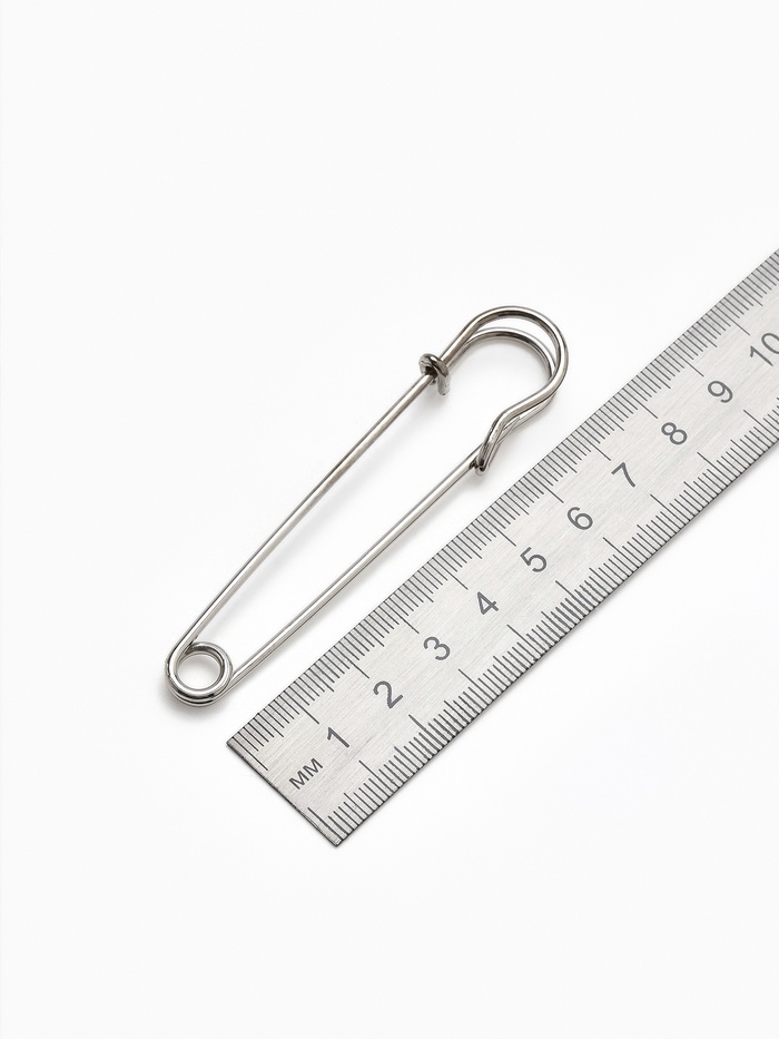 Булавка 8×1.5 см (набор 2 шт.), СМ-208, цвет серебра