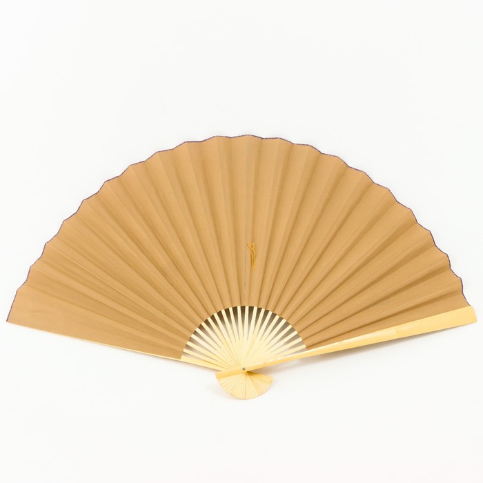 Веер большой складной «Река и горы», настенный декор, белый, бамбук, текстиль, h=90 см