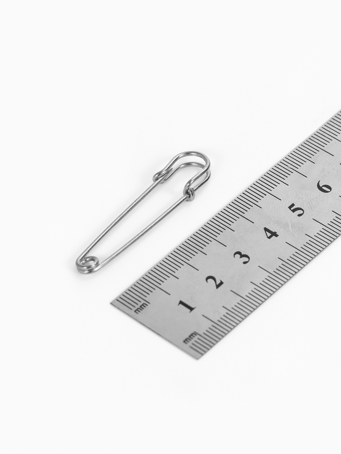 Булавка 4.5×1.2 см (набор 5 шт.), СМ-208-3, цвет серебро