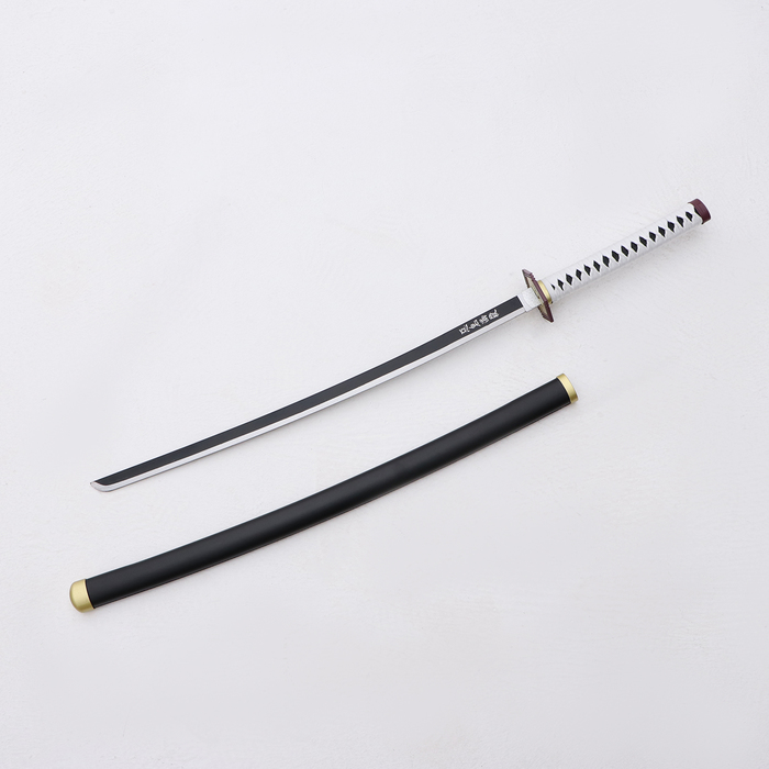 Макет оружия «Сувенирная катана на подставке. Гиу», 104 см, клинок 68 см, чёрная с белым