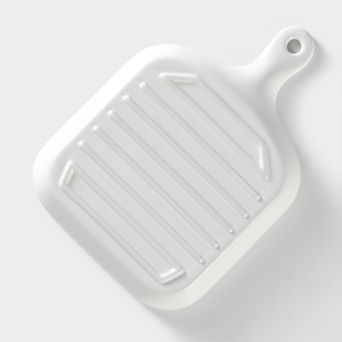 Блюдо для подачи Magistro «Сковорода-гриль», 23×16×3 см, жаропрочная керамика, белое