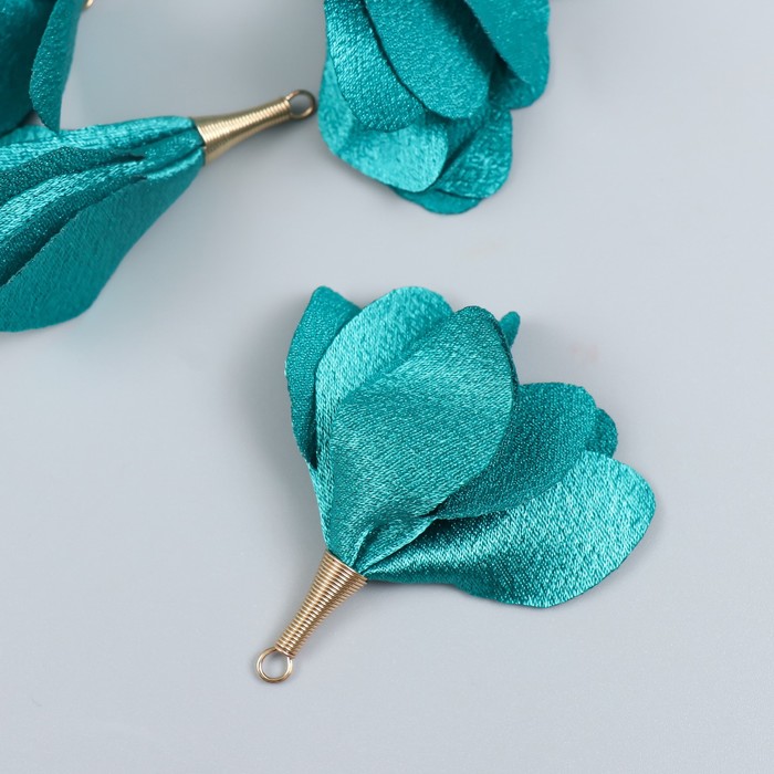 Декор для творчества текстиль «Бутон, хвойно-зелёный», набор 6 шт., 6 см