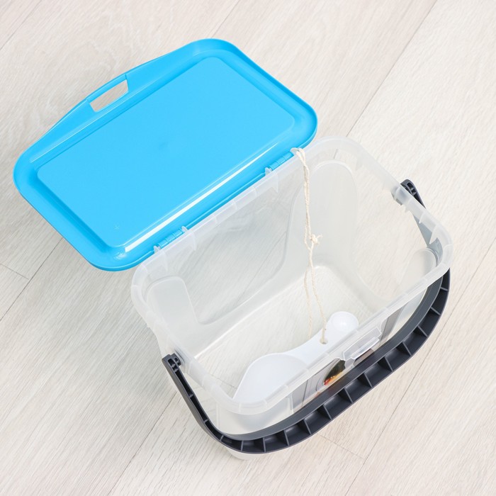 Контейнер для стирального порошка с ручкой, 6 л, голубая лагуна