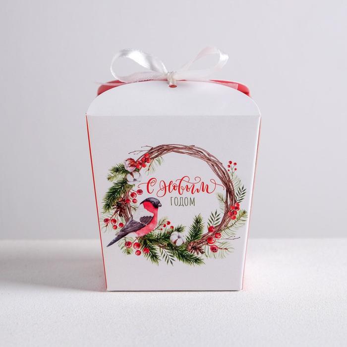 Бонбоньерка новогодняя «С Новым годом», 7.5×8×7.5 см