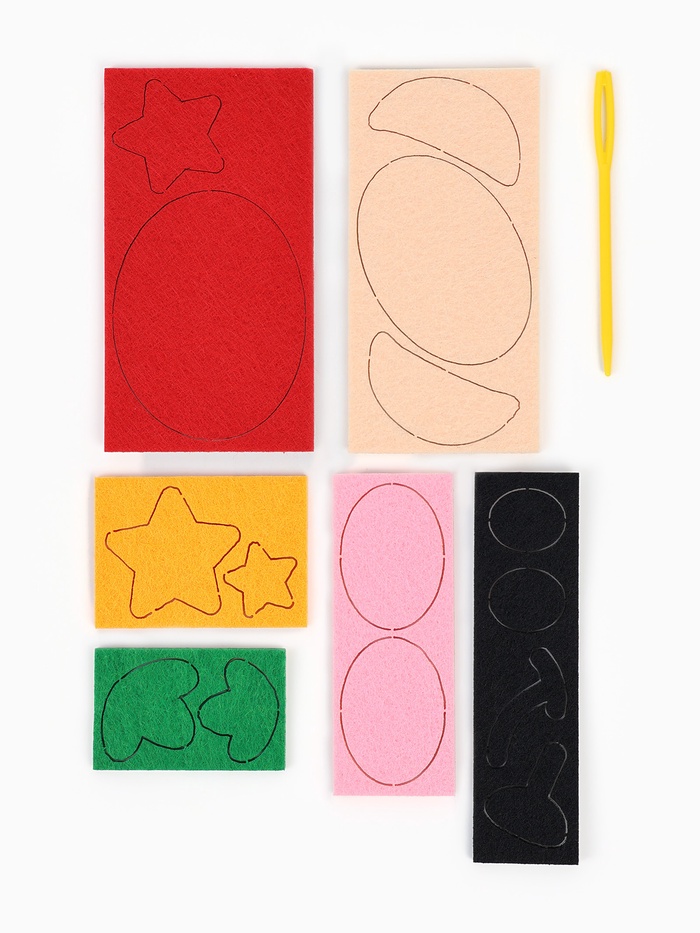 Вышивка по фетру «Медвежонок», 20.5×20.5 см, жёлтая