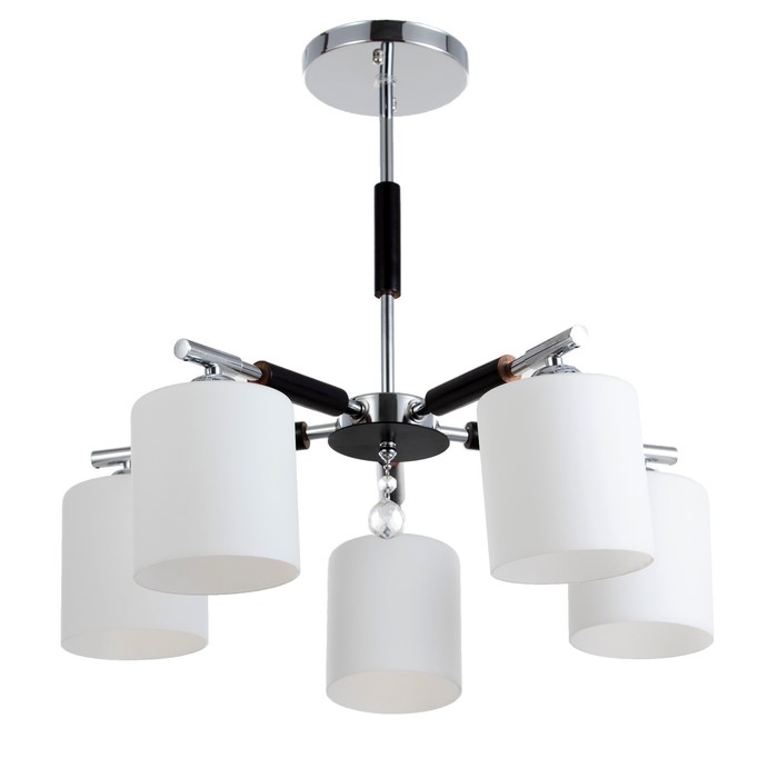 Люстра ЭкономСвет «Техник», Е27, 5×60 Вт, 50×50×39 см, хром, чёрная