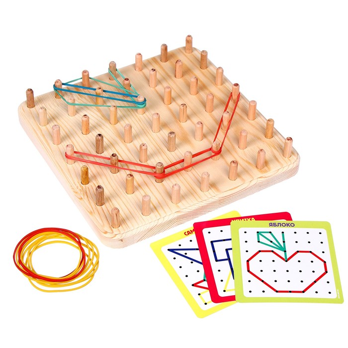 Геоборд с карточками, 23×23 см