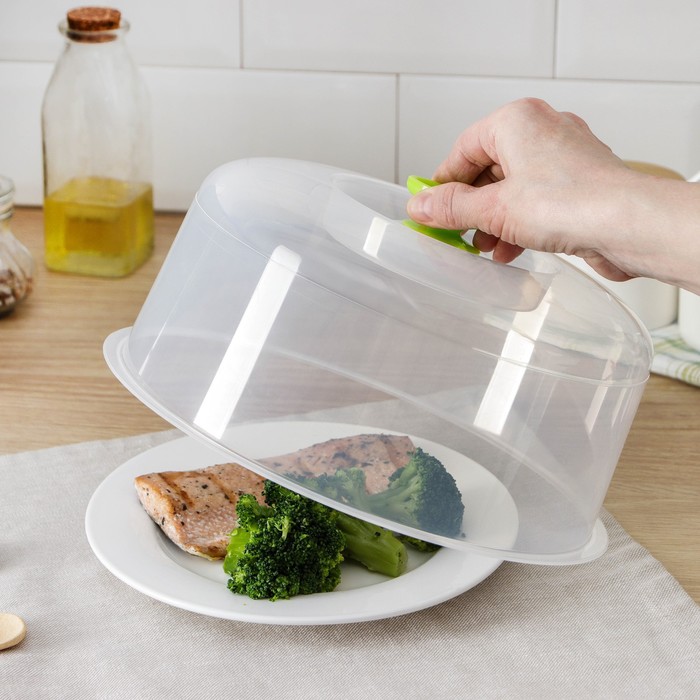 Крышка для СВЧ, d=24.7 см, внутр. d=22.7 см, пластик, МИКС