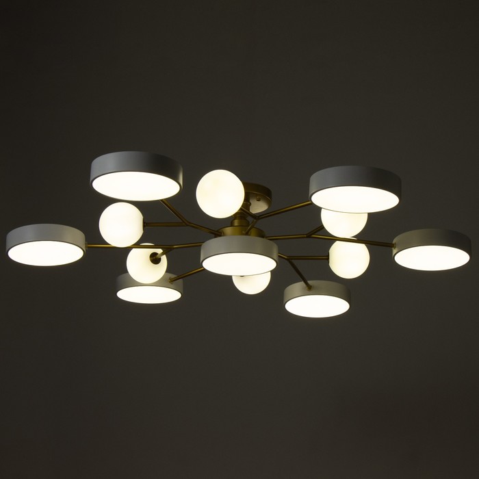 Люстра «Алмони» 7х LED 252 Вт 3000-6000К 6хG4 бело-золотой 107×107×17 см BayerLux