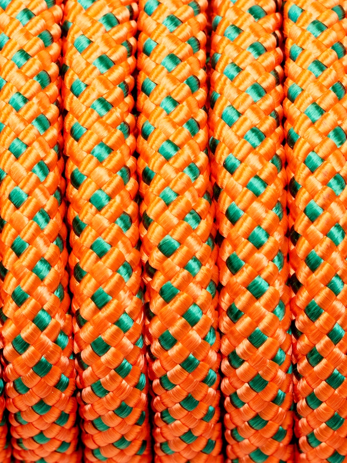 Веревка страховочно-спасательная Climb 32 прядная, зелено-оранжевая, d=8 мм, 20 м