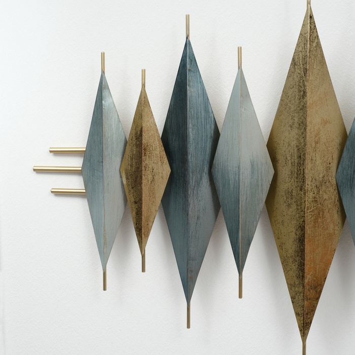 Декор настенный, панно металл «Острые ромбы», 70×150×6 см